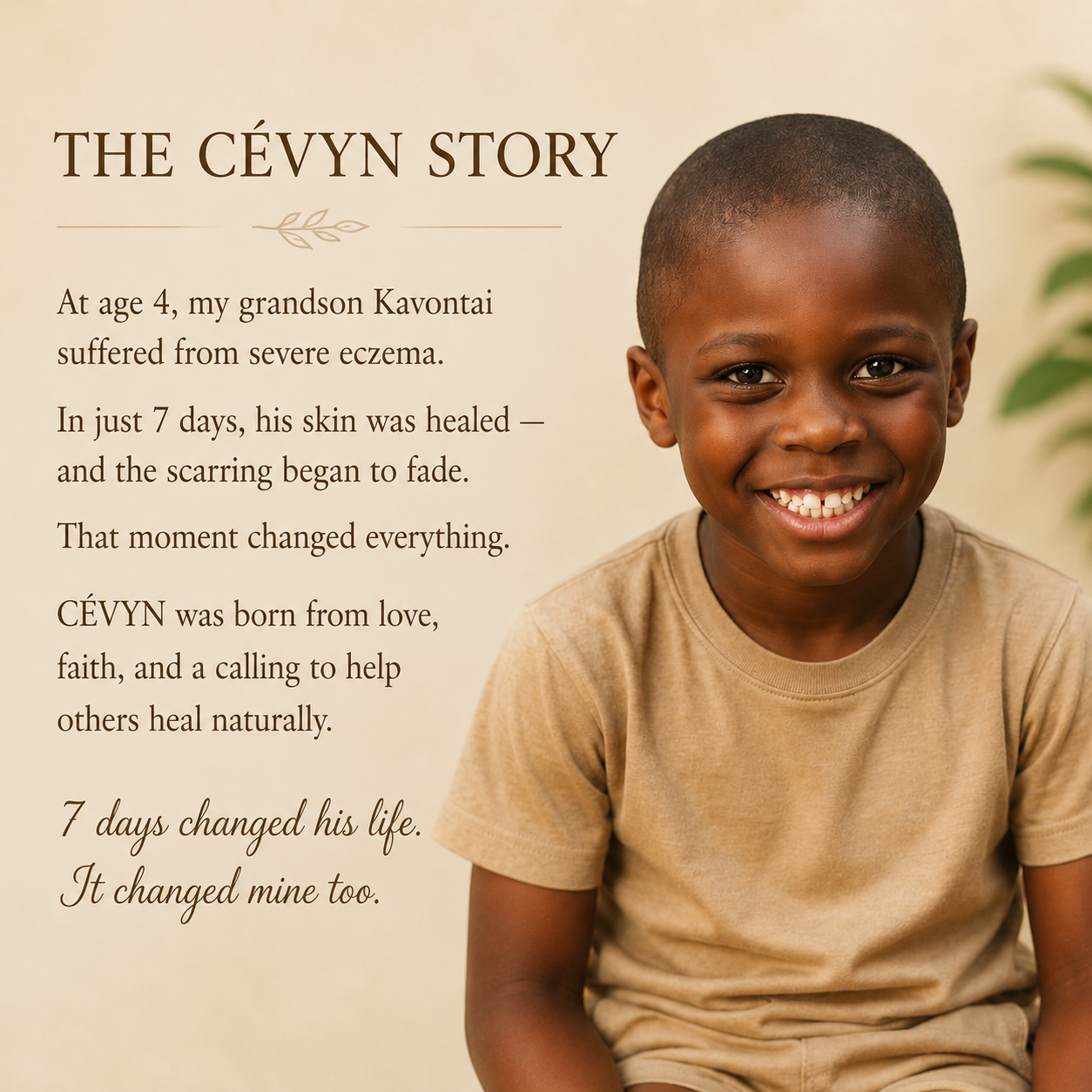 The CÉVYN story visual featuring Kavontai and the healing journey